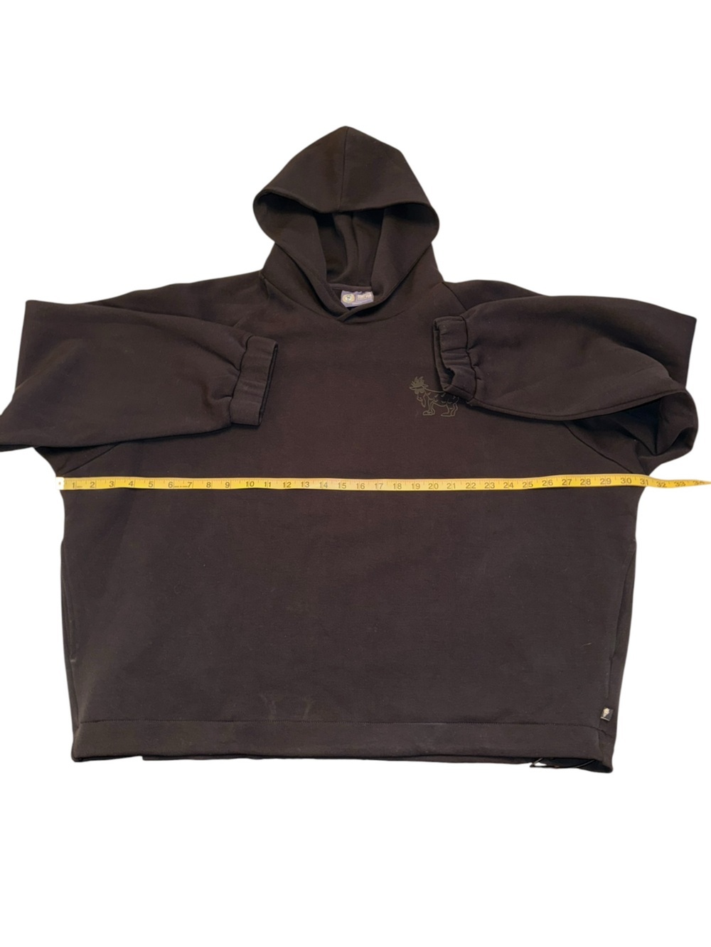 Goat USA Men’s Oversized Hooded Sweatshirt with Bungee Cord Waist Black Med - Picture 5 of 12